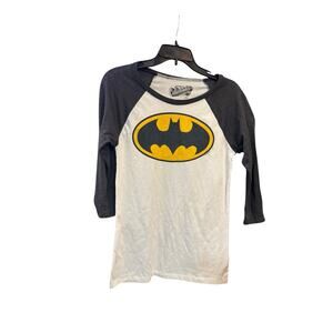 Old Navy Dc Comics Batman Logo Henley Baseball T Shirt Small
